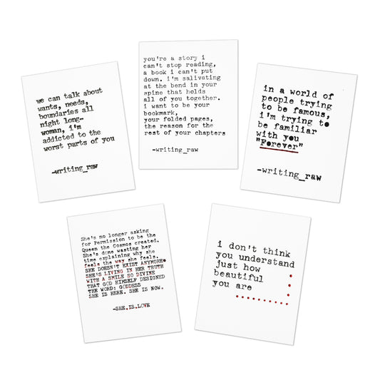 Writing Raw Greeting Cards (5-Pack)